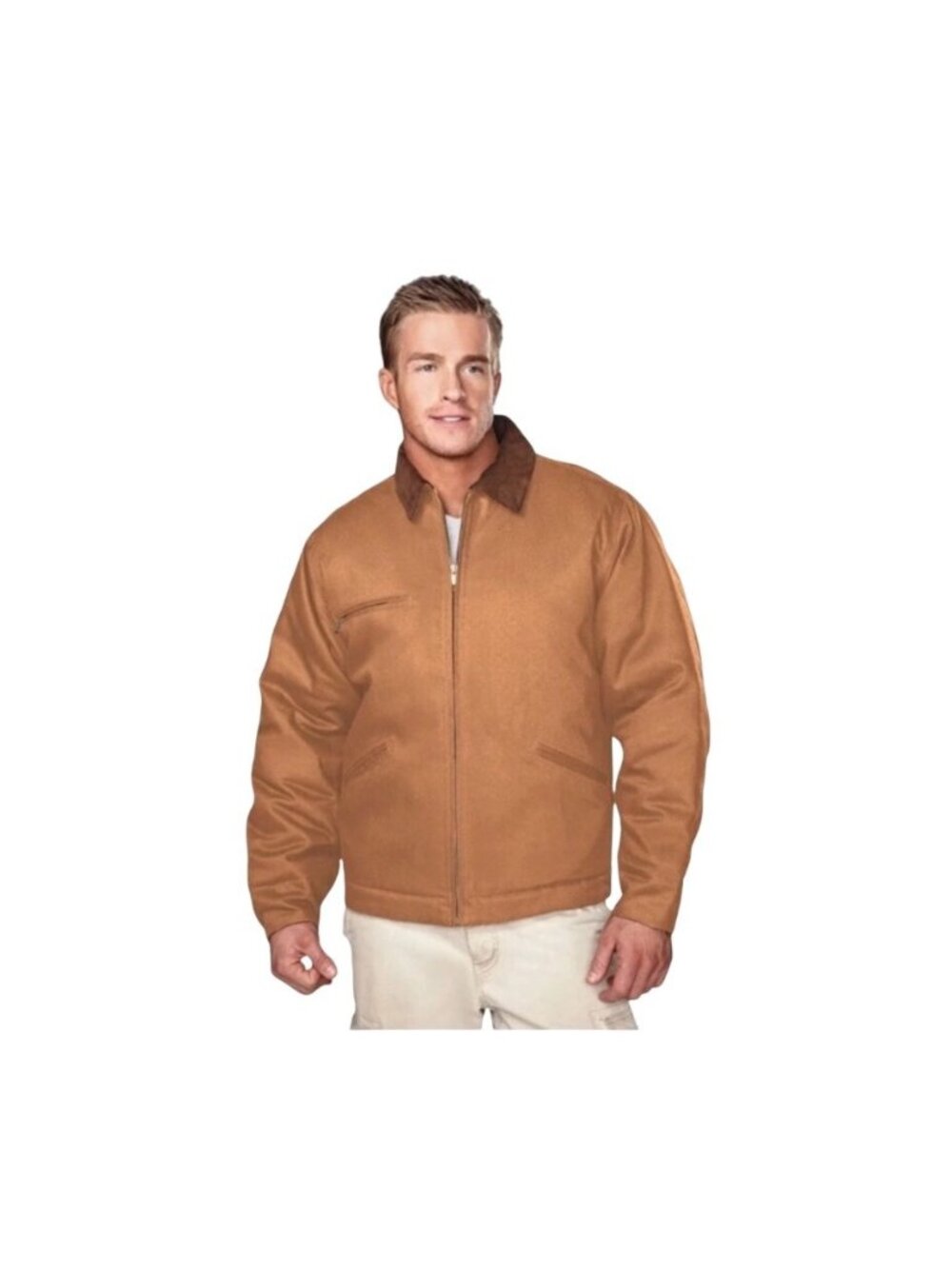 Tri-Mountain Pathfinder 4800 Mens Cotton Canvas Brown Work Jacket L chore coat